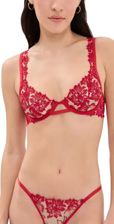 Bluebella Samara Wired Bra Red/Sheer | Thumbnail 1