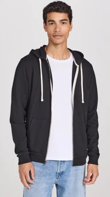Marine Layer Afternoon Full Zip Hoodie Black M | Thumbnail 2