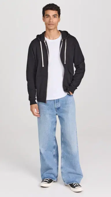 Marine Layer Afternoon Full Zip Hoodie Black M | Thumbnail 5