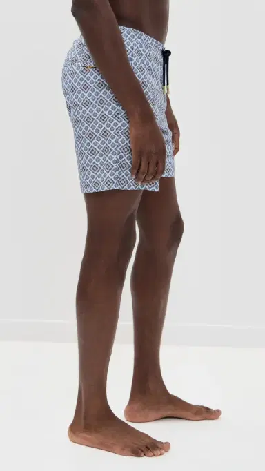 Orlebar Brown Bulldog Drawcord Paisley Season Swim Shorts 6.25 Wave Blue | Thumbnail 4