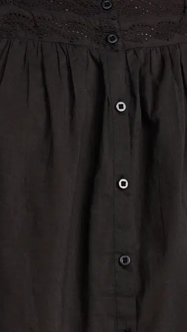 The Great. THE GREAT. The Eyelet Button Sleep Top Black 2 | Thumbnail 6