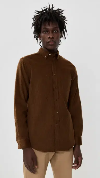 Portuguese Flannel Lobo 2.0 Corduroy Button Down Shirt Brown L | Thumbnail 2 Portuguese Flannel Lobo 2.0 Corduroy Button Down Shirt Brown L | Thumbnail 2