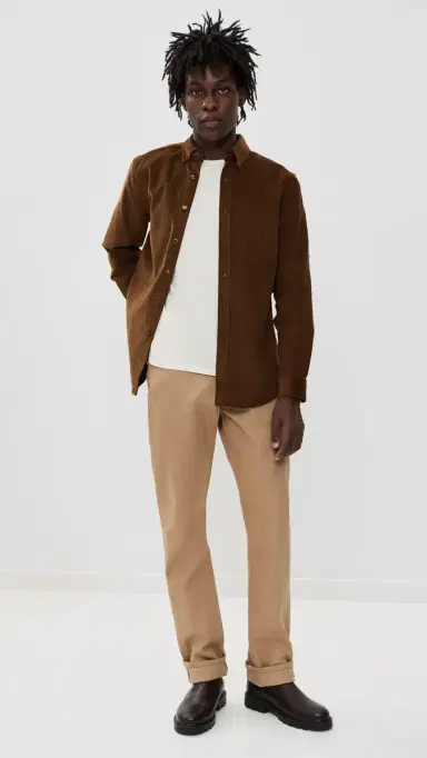 Portuguese Flannel Lobo 2.0 Corduroy Button Down Shirt Brown L | Thumbnail 5 Portuguese Flannel Lobo 2.0 Corduroy Button Down Shirt Brown L | Thumbnail 5