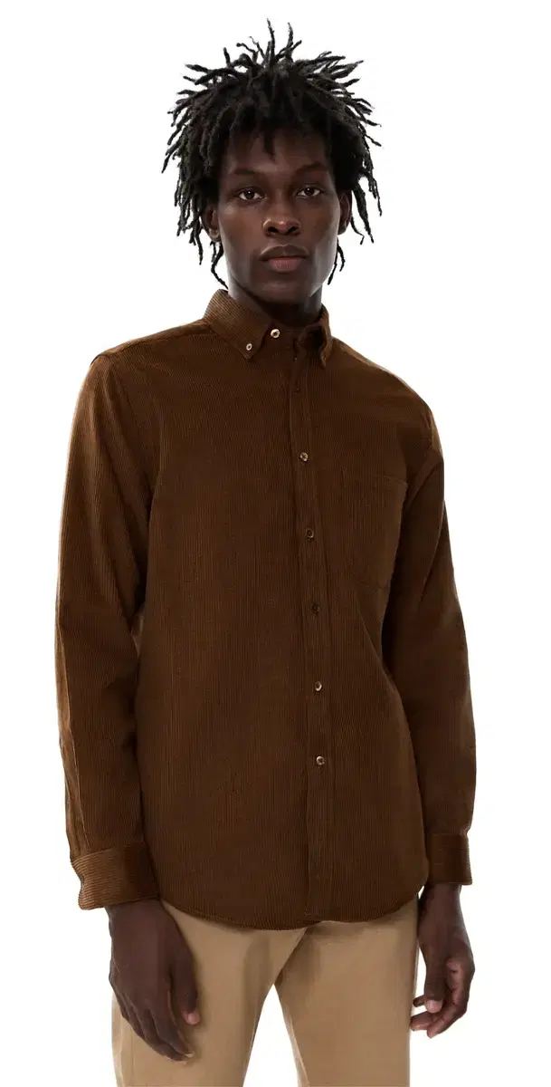 Portuguese Flannel obo 2.0 Corduroy Button Down Shirt Brown