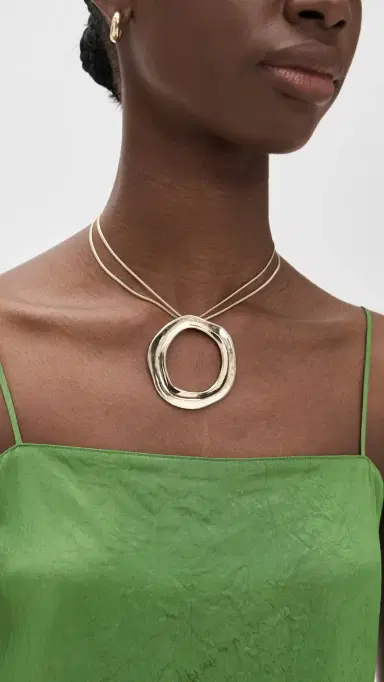 Ettika Round Pendant Necklace Gold One Size | Thumbnail 3 Ettika Round Pendant Necklace Gold One Size | Thumbnail 3