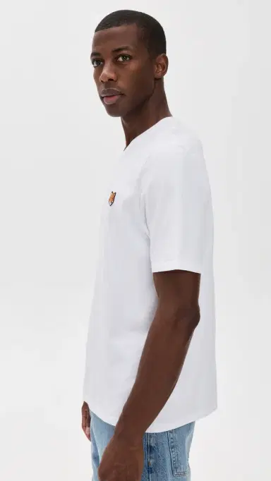 Maison Kitsuné Fox Head Patch Regular Tee White L | Thumbnail 4