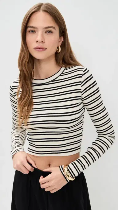 LE BOP Hadley Shirt Black/White Stripe | Thumbnail 2