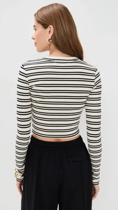 LE BOP Hadley Shirt Black/White Stripe | Thumbnail 3
