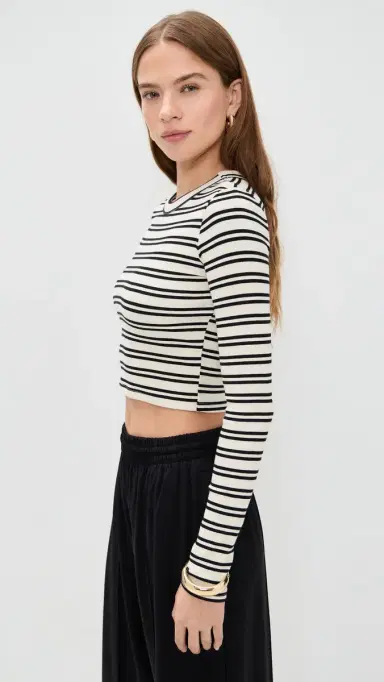 LE BOP Hadley Shirt Black/White Stripe | Thumbnail 4