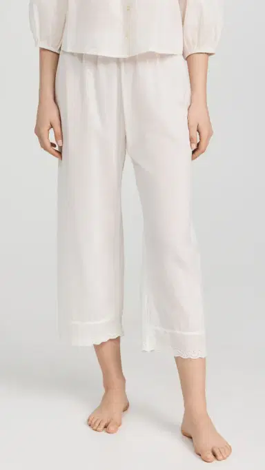 The Great. The Eyelet Easy Sleep Pants True White | Thumbnail 2 The Great. The Eyelet Easy Sleep Pants True White | Thumbnail 2