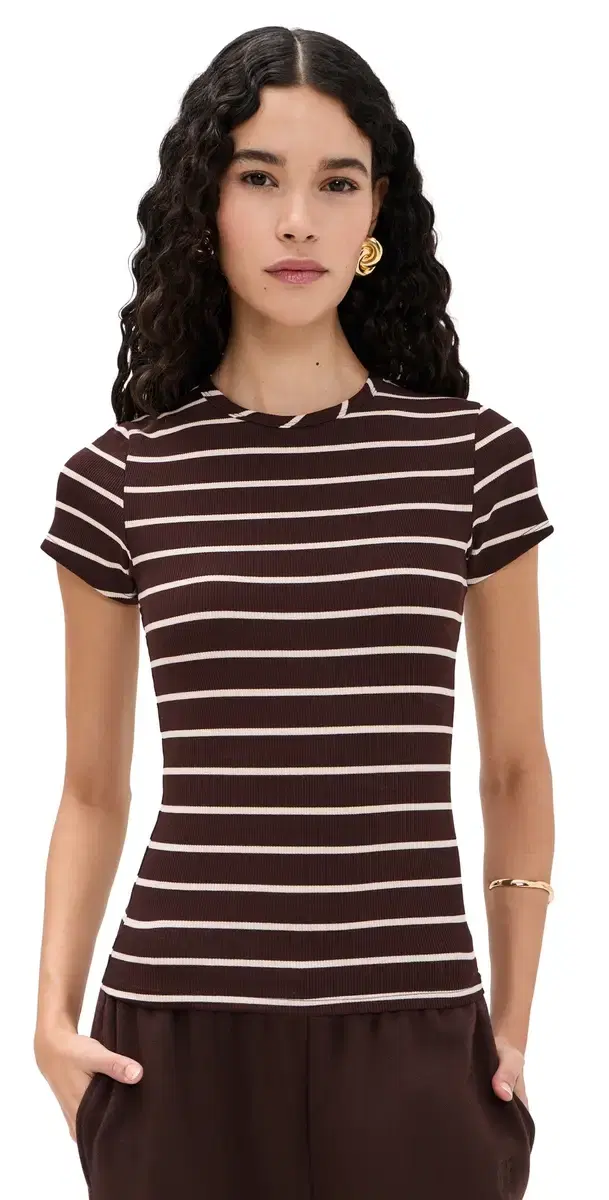 State & Lake Iris Tee Chocolate/Off White