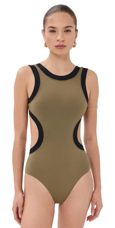 STAUD Dolce One Piece Thyme/Black | Thumbnail 1 STAUD Dolce One Piece Thyme/Black | Thumbnail 1