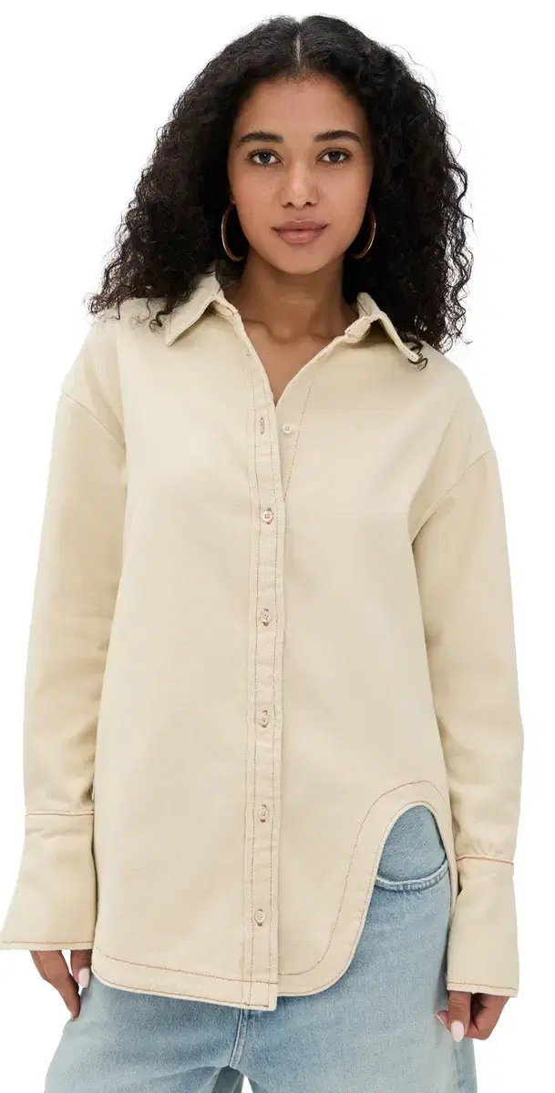 Off Duty Denim hirt Ecru