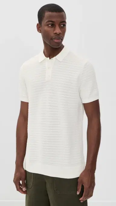 Billy Reid Lachlan Links Knit Polo White M | Thumbnail 2 Billy Reid Lachlan Links Knit Polo White M | Thumbnail 2