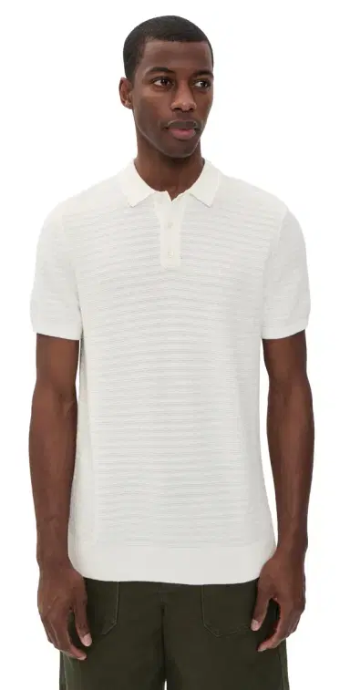 Billy Reid Lachlan Links Knit Polo White M | Thumbnail 1 Billy Reid Lachlan Links Knit Polo White M | Thumbnail 1