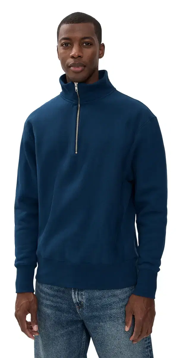Super Weight Quarter Zip Navy Blue