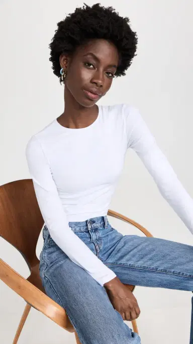 Ambitionist Everyday Classic Long Sleeve Thong Bodysuit White | Thumbnail 2 Ambitionist Everyday Classic Long Sleeve Thong Bodysuit White | Thumbnail 2