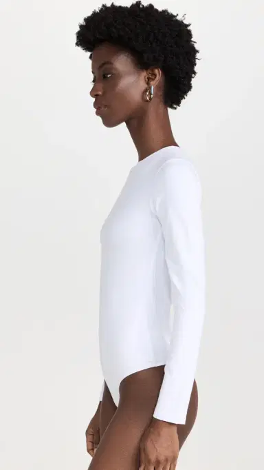 Ambitionist Everyday Classic Long Sleeve Thong Bodysuit White | Thumbnail 4 Ambitionist Everyday Classic Long Sleeve Thong Bodysuit White | Thumbnail 4