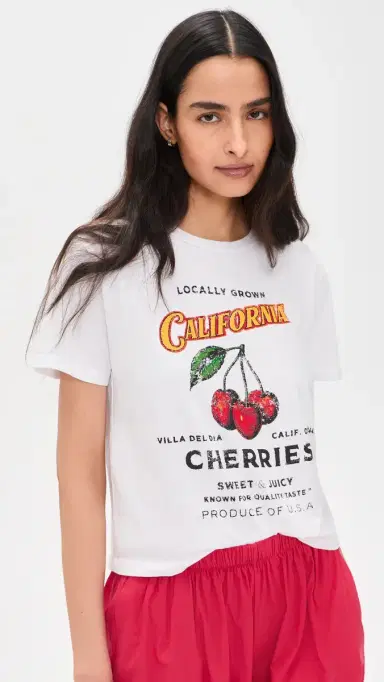 Sunny Somewhere Cherries Everyday Tee White | Thumbnail 2