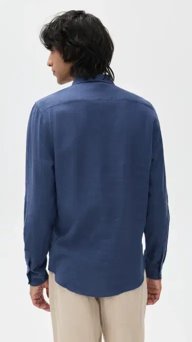 Onia Standard Long Sleeve Linen Shirt Vintage Indigo | Thumbnail 3 Onia Standard Long Sleeve Linen Shirt Vintage Indigo | Thumbnail 3
