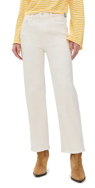 MOTHER The Rambler Zip Ankle Jeans Cream Puffs | Thumbnail 1 MOTHER The Rambler Zip Ankle Jeans Cream Puffs | Thumbnail 1