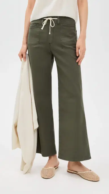 PAIGE Ari Waistband Tie and Stitch Thru Utility Pockets Pants Vintage Forester Green 26 | Thumbnail 2 PAIGE Ari Waistband Tie and Stitch Thru Utility Pockets Pants Vintage Forester Green 26 | Thumbnail 2