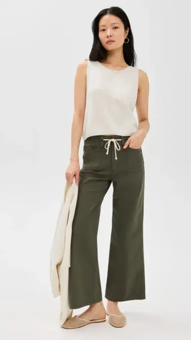 PAIGE Ari Waistband Tie and Stitch Thru Utility Pockets Pants Vintage Forester Green 26 | Thumbnail 5 PAIGE Ari Waistband Tie and Stitch Thru Utility Pockets Pants Vintage Forester Green 26 | Thumbnail 5