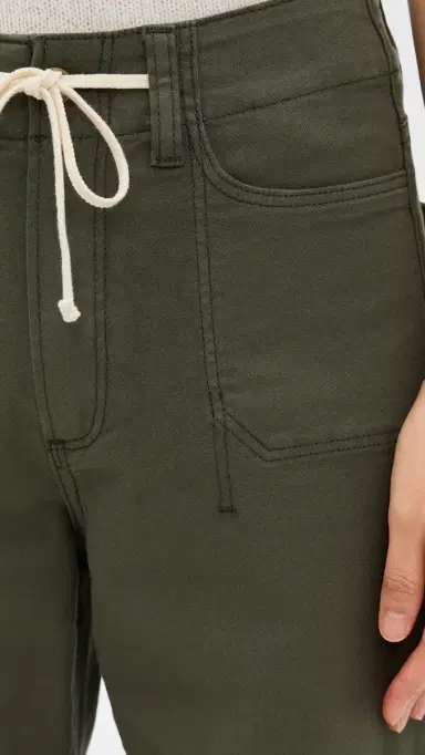 PAIGE Ari Waistband Tie and Stitch Thru Utility Pockets Pants Vintage Forester Green 26 | Thumbnail 6 PAIGE Ari Waistband Tie and Stitch Thru Utility Pockets Pants Vintage Forester Green 26 | Thumbnail 6