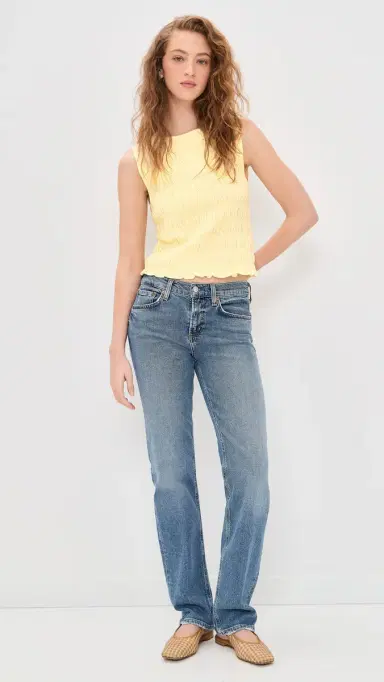Madewell Smocked Boatneck Tank Sheer Pineapple | Thumbnail 5