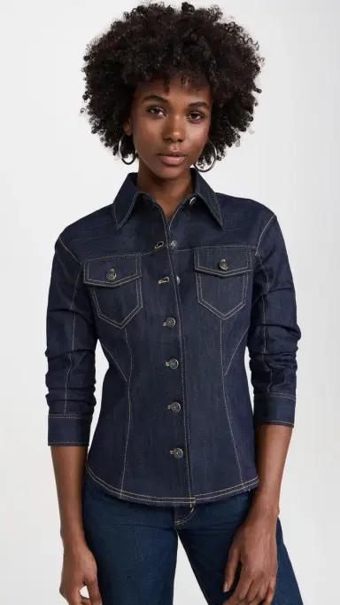 Cinq à Sept Denim Scrunched Canyon Jacket | Thumbnail 2 Cinq à Sept Denim Scrunched Canyon Jacket | Thumbnail 2