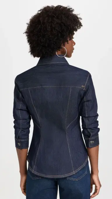 Cinq à Sept Denim Scrunched Canyon Jacket | Thumbnail 3 Cinq à Sept Denim Scrunched Canyon Jacket | Thumbnail 3