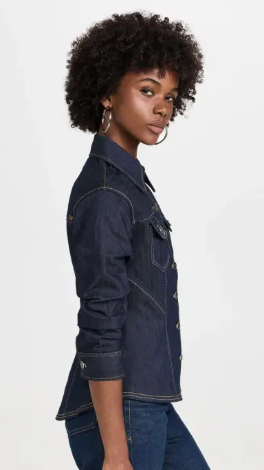 Cinq à Sept Denim Scrunched Canyon Jacket | Thumbnail 4 Cinq à Sept Denim Scrunched Canyon Jacket | Thumbnail 4