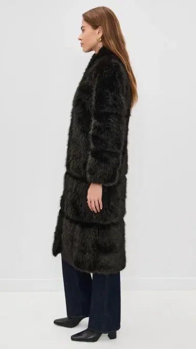 Apparis Faux Fur Sylke Sable Coat Noir | Thumbnail 4 Apparis Faux Fur Sylke Sable Coat Noir | Thumbnail 4