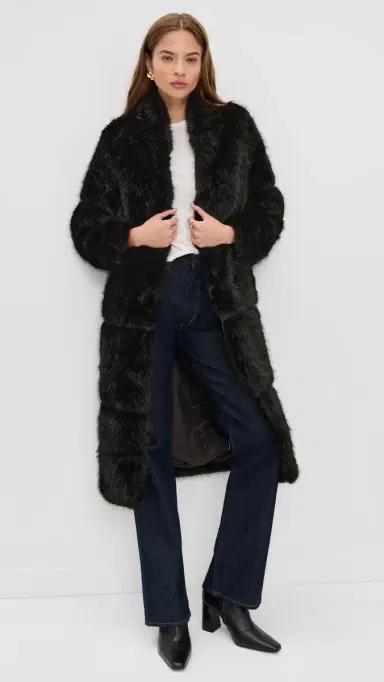 Apparis Faux Fur Sylke Sable Coat Noir | Thumbnail 5 Apparis Faux Fur Sylke Sable Coat Noir | Thumbnail 5