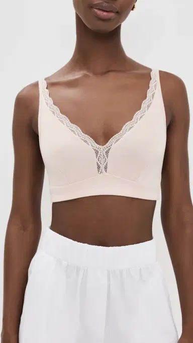 Stripe & Stare The Lace Plunge Bralette Sand M | Thumbnail 2