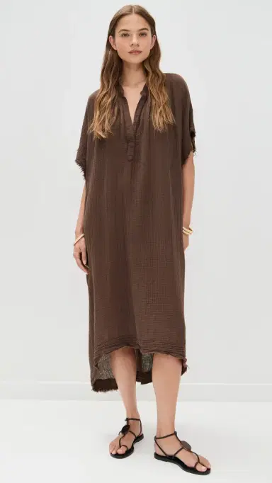 9seed Tunisia Dress Chocolate One Size | Thumbnail 2