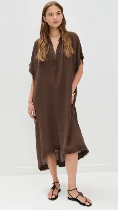 9seed Tunisia Dress Chocolate One Size | Thumbnail 5