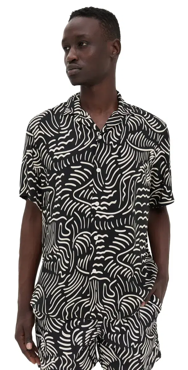 OAS Tar orenzo Viscose Shirt Black