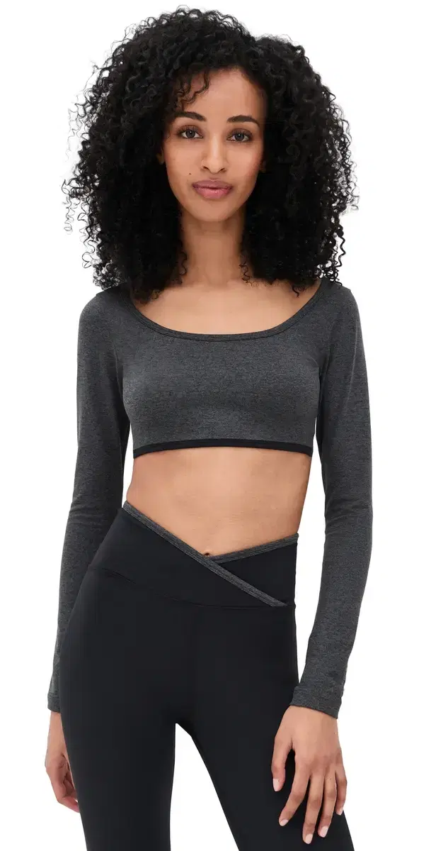 The City Crop Shirt Charcoal Heather/Black