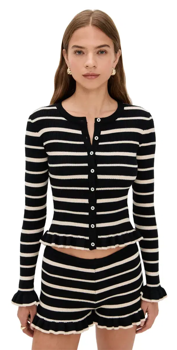 Seven Wonders Donna Long leeve Knit Top Black/Cream