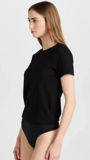 Ambitionist Boxy Tee Thong Bodysuit Black | Thumbnail 4