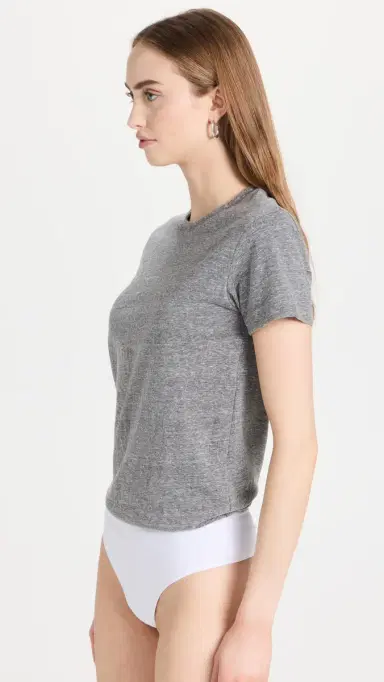 Ambitionist Boxy Tee Thong Bodysuit Heather Grey L | Thumbnail 4 Ambitionist Boxy Tee Thong Bodysuit Heather Grey L | Thumbnail 4