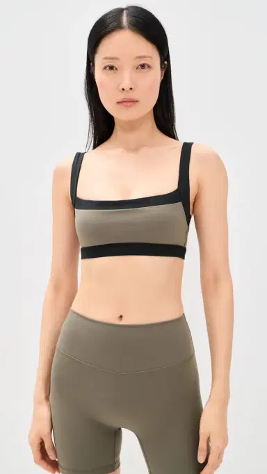 FORM Square Neck Sports Bra Walnut/Black | Thumbnail 2