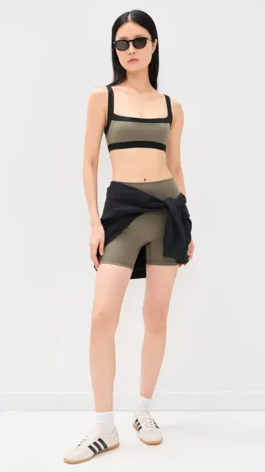 FORM Square Neck Sports Bra Walnut/Black | Thumbnail 5