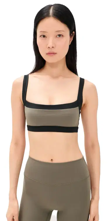 FORM Square Neck Sports Bra Walnut/Black | Thumbnail 1