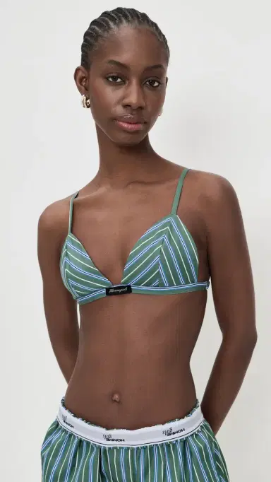 Hommegirls Shirting Bralette Green Porto Stripe | Thumbnail 2 Hommegirls Shirting Bralette Green Porto Stripe | Thumbnail 2