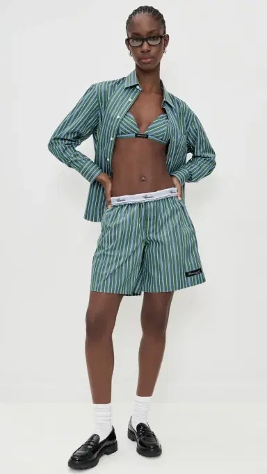 Hommegirls Shirting Bralette Green Porto Stripe | Thumbnail 5 Hommegirls Shirting Bralette Green Porto Stripe | Thumbnail 5