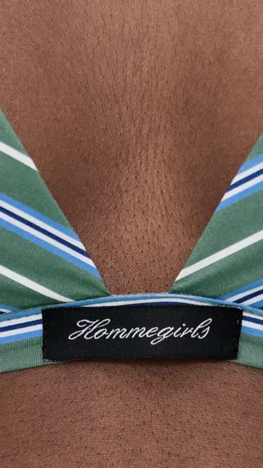 Hommegirls Shirting Bralette Green Porto Stripe | Thumbnail 6 Hommegirls Shirting Bralette Green Porto Stripe | Thumbnail 6