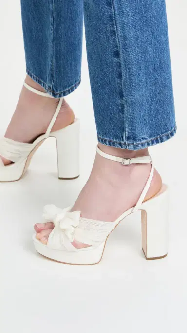 Loeffler Randall Natalia Platform Pleated Bow Sandals | Thumbnail 3