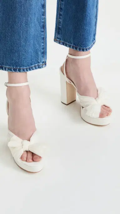 Loeffler Randall Natalia Platform Pleated Bow Sandals | Thumbnail 4